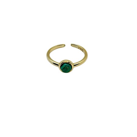 ring goldplated silver 925 with green stone
